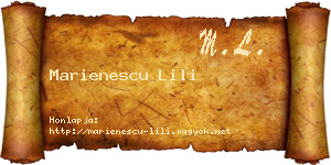 Marienescu Lili névjegykártya